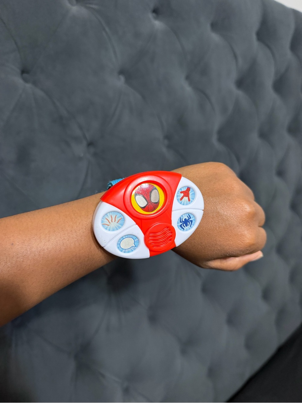 Kids Red Spider-Themed Interactive Wristband Toy